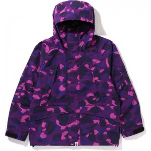 Men Bape Color Camo Snowboard Jacket Jackets Purple USA | ZG1603363