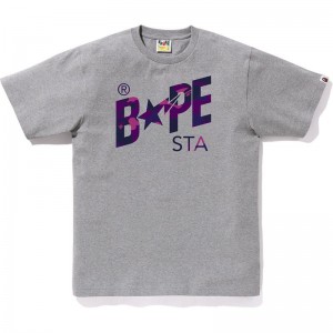 Men Bape Color Camo Sta Logo Tee T Shirts Grey USA | XW8112812