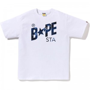 Men Bape Color Camo Sta Logo Tee T Shirts White USA | DK8010700