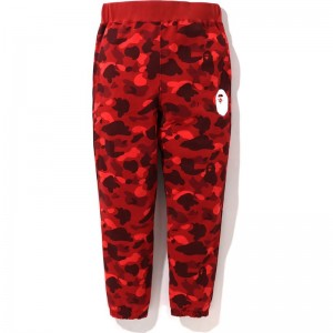 Men Bape Color Camo Sweat Pants Pants Red USA | PE2601961