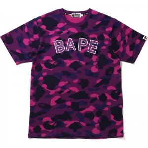 Men Bape Color Camo Tee Cut And Sewn Purple USA | YT2852182