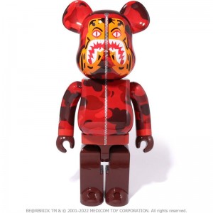 Men Bape Color Camo Tiger Be@rbrick 1000% Figure Red USA | ZN8443943
