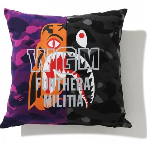Men Bape Color Camo Tiger Shark Half Square Cushion Home Purple USA | GG0489249