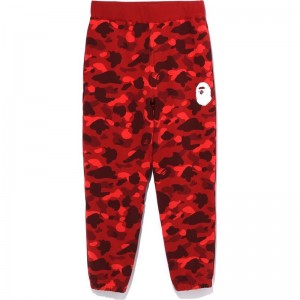 Men Bape Color Camo Wide Fit Sweat Pants Pants Red USA | NJ5041601