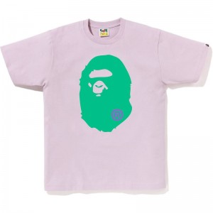 Men Bape Colors Big Ape Head Tee T Shirts Purple USA | AR3802782