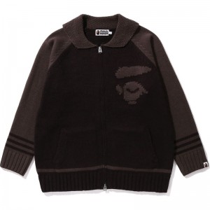 Men Bape Cowichan Sweater Knitwear Black USA | BO6044604