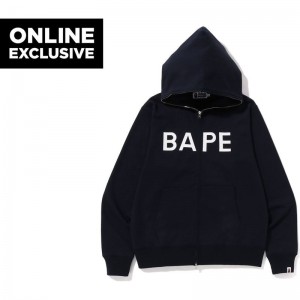 Men Bape Full Zip Hoodie Bapec Hoodie Navy USA | DU5124714