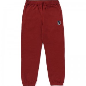 Men Bape General Sweat Pants Pants Burgundy USA | BD6122512