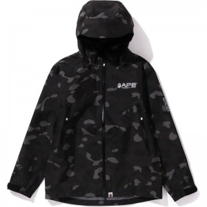 Men Bape Gore-tex Color Camo Shell Jacket Jackets Black USA | RQ5921591