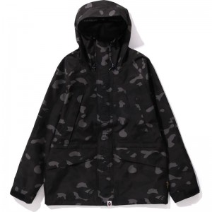 Men Bape Gore-tex Color Camo Snowboard Jacket Jackets Black USA | VB0494244