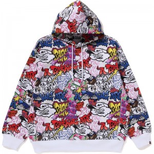 Men Bape Graffiti Pattern Pullover Hoodie Hoodie Multicolor USA | OK4725875