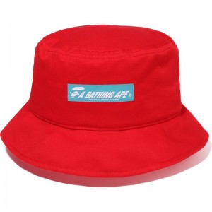 Men Bape Half Mesh Bucket Hat Caps Red USA | CI7516756