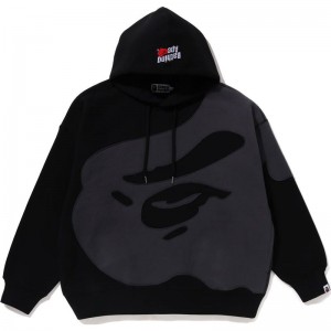 Men Bape Head Patch Pullover Hoodie Hoodie Black USA | WG5064804