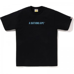 Men Bape Honeycomb Camo Busy Works Tee T Shirts Black Blue USA | RU5852482