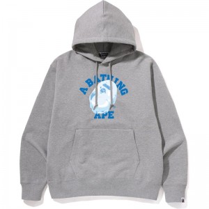 Men Bape Ice Ape Head College Pullover Hoodie Hoodie Grey USA | AT5374534