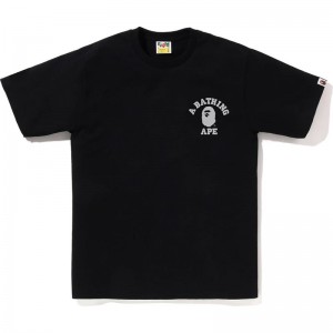 Men Bape Liquid Camo College Ats Tee T Shirts Black USA | LP4105115