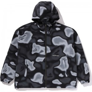 Men Bape Liquid Camo Hoodie Jacket Hoodie Black USA | TI8494144
