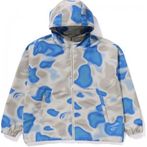 Men Bape Liquid Camo Hoodie Jacket Hoodie Blue USA | QF8240120