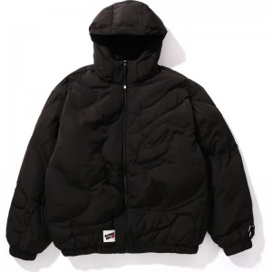 Men Bape Mega Abc Camo Detachable Hoodie Puffer Down Jacket Hoodie Black USA | WC9698768