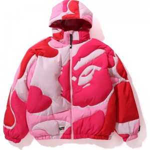 Men Bape Mega Abc Camo Detachable Hoodie Puffer Down Jacket Hoodie Pink USA | EP2694764