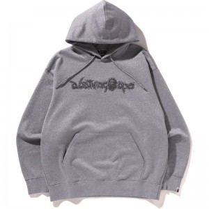 Men Bape Metallic Yarn Pullover Hoodie Hoodie Grey USA | VE6102512