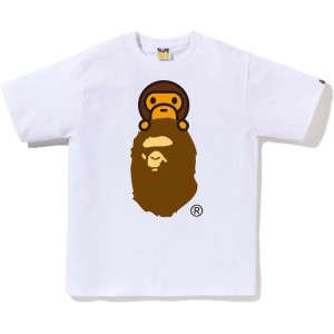 Men Bape Milo On Ape Head Tee T Shirts White USA | EK1541551