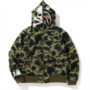 Men Bape Mm Hoodie Down Jacket Hoodie Green USA | DY3032102