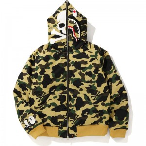 Men Bape Mm Hoodie Down Jacket Hoodie Yellow USA | QF2952292