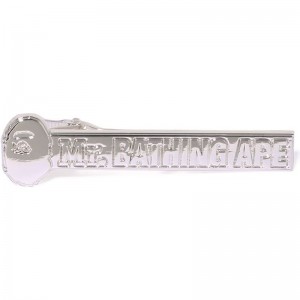 Men Bape Mr. Bathing Ape Tie Pin Accessories Silver USA | TZ1546556