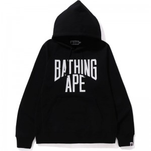 Men Bape Nyc Logo Pullover Hoodie Hoodie Black USA | OT9980390