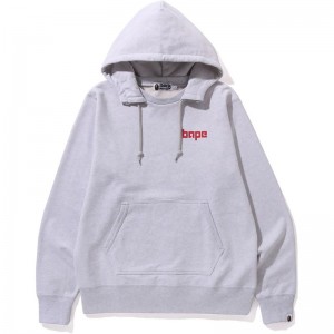 Men Bape Pullover Hoodie Hoodie Grey USA | UI0709379