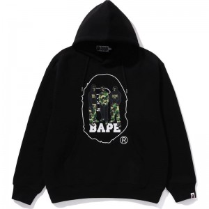 Men Bape Sport Graphic Pullover Hoodie Hoodie Black USA | QJ4306436