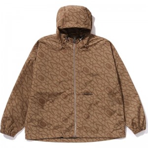 Men Bape Sport Monogram Lightweight Hoodie Jacket Hoodie Beige USA | YP1481241