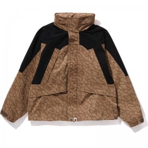 Men Bape Sport Monogram Snowboard Jacket Jackets Beige USA | LB3019309