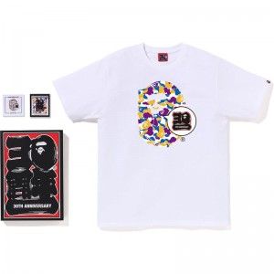 Men Bape Store® Los Angeles 30th Anniv. Ape Head Tee Set T Shirts White USA | SE4210320