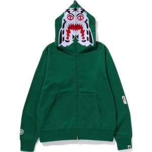 Men Bape Tiger Full Zip Hoodie Hoodie Green USA | NM2280820