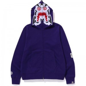 Men Bape Tiger Full Zip Hoodie Hoodie Purple USA | ZH4334034