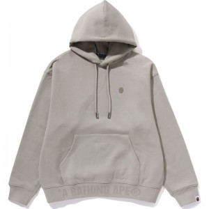 Men Bape Tonal Ape Head One Point Pullover Hoodie Hoodie Beige USA | FR3440540