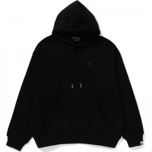 Men Bape Tonal Ape Head One Point Pullover Hoodie Hoodie Black USA | DO0910190