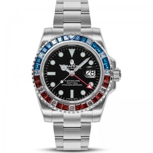 Men Bape Type 2 Bapex® Crystal Stone Watches Blue x Red USA | BK9525155