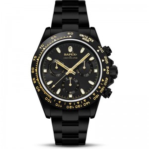 Men Bape Type 4 Bapex® Watches Black USA | HE4626266
