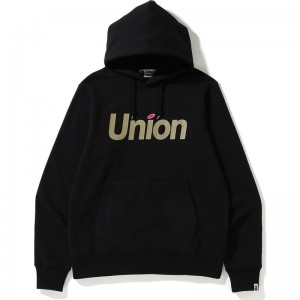 Men Bape Union X Pullover Hoodie Hoodie Black USA | TF3166216