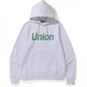 Men Bape Union X Pullover Hoodie Hoodie Grey USA | WC7188518