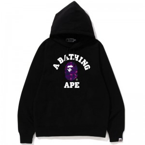 Men Bape Us Color Camo College Pullover Hoodie Hoodie Black Purple USA | IE9924894