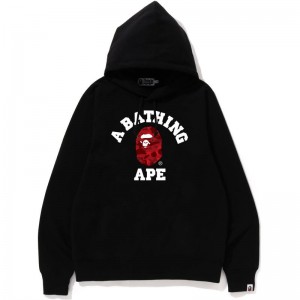 Men Bape Us Color Camo College Pullover Hoodie Hoodie Black Red USA | CK9331331