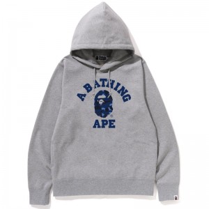 Men Bape Us Color Camo College Pullover Hoodie Hoodie Grey Navy USA | JG9292622