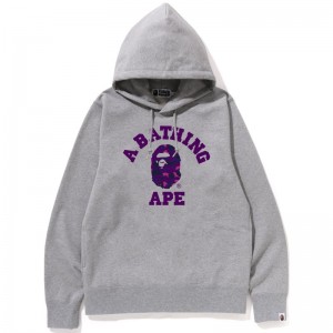 Men Bape Us Color Camo College Pullover Hoodie Hoodie Grey Purple USA | FP3139219