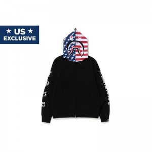 Men Bape Us Limited Collection Shark Full Zip Hoodie Hoodie Black USA | FS8002402