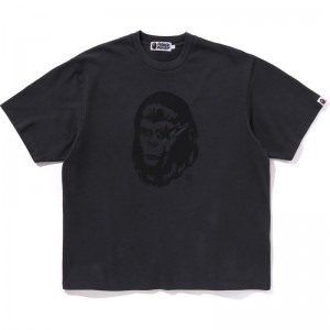 Men Bape Wgm Garment Dyed Relaxed Fit Tee Cut And Sewn Black USA | NY3331531