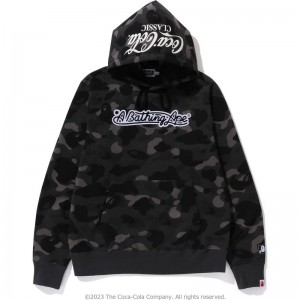Men Bape X Coca-cola Color Camo Ape Head Pullover Hoodie Hoodie Black USA | TI9782672